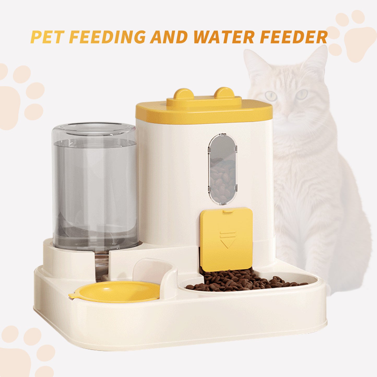 Fully Automatic 2in1 Cat Food Dispenser - Integrated Water And Food Feeding System