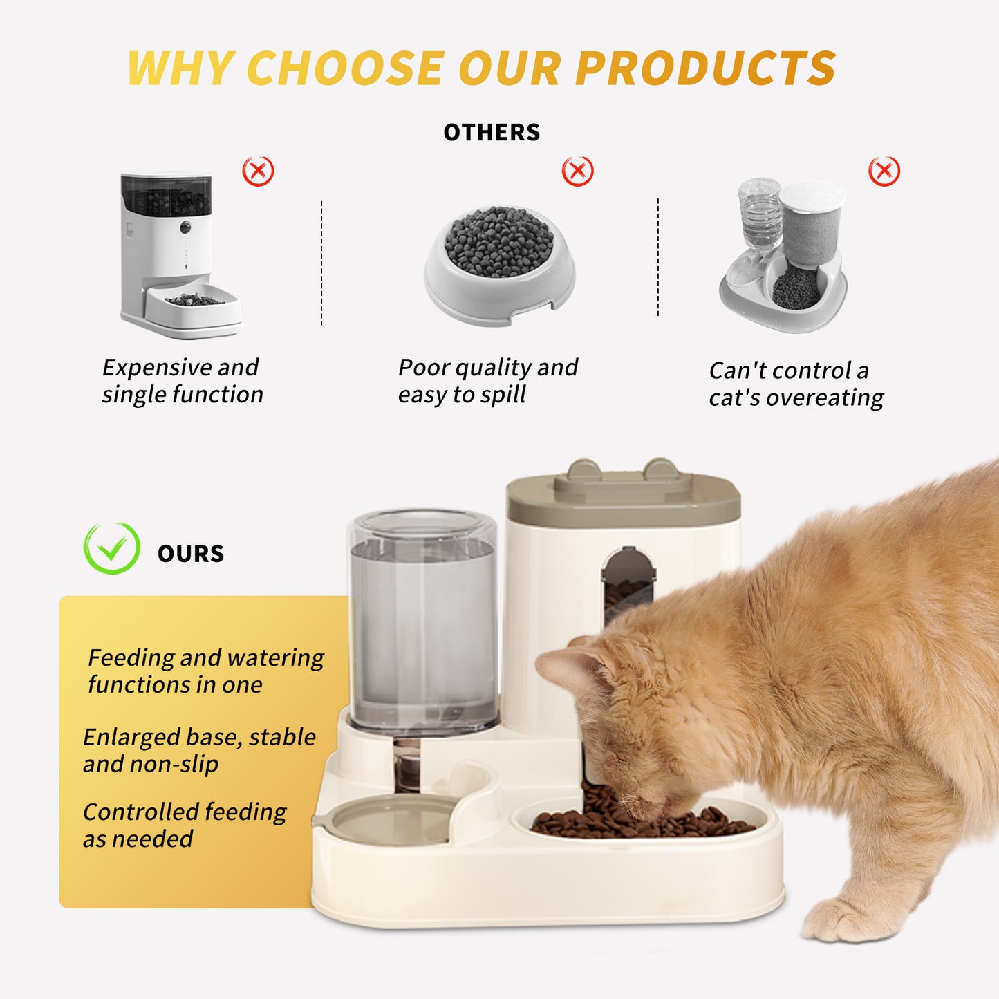 Fully Automatic 2in1 Cat Food Dispenser - Integrated Water And Food Feeding System
