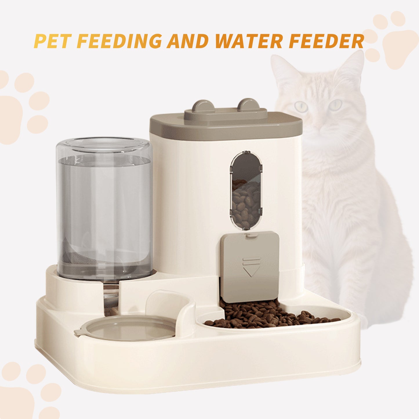 Fully Automatic 2in1 Cat Food Dispenser - Integrated Water And Food Feeding System