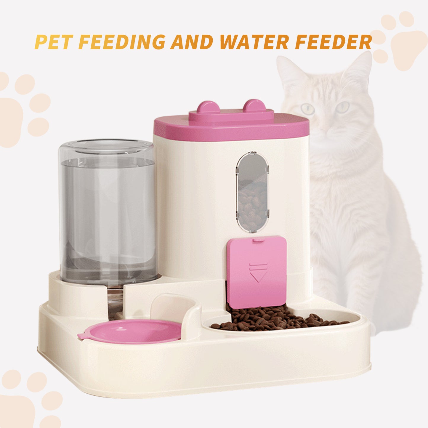 Fully Automatic 2in1 Cat Food Dispenser - Integrated Water And Food Feeding System