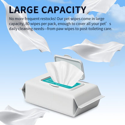 Pet Wipes For Dogs,Cats-Unscented,Alcohol-Free Gentle Grooming Wipes For Paws, Body,Bum-Quick Cleaning For Fresher, Healthier Pet-100 Sheets