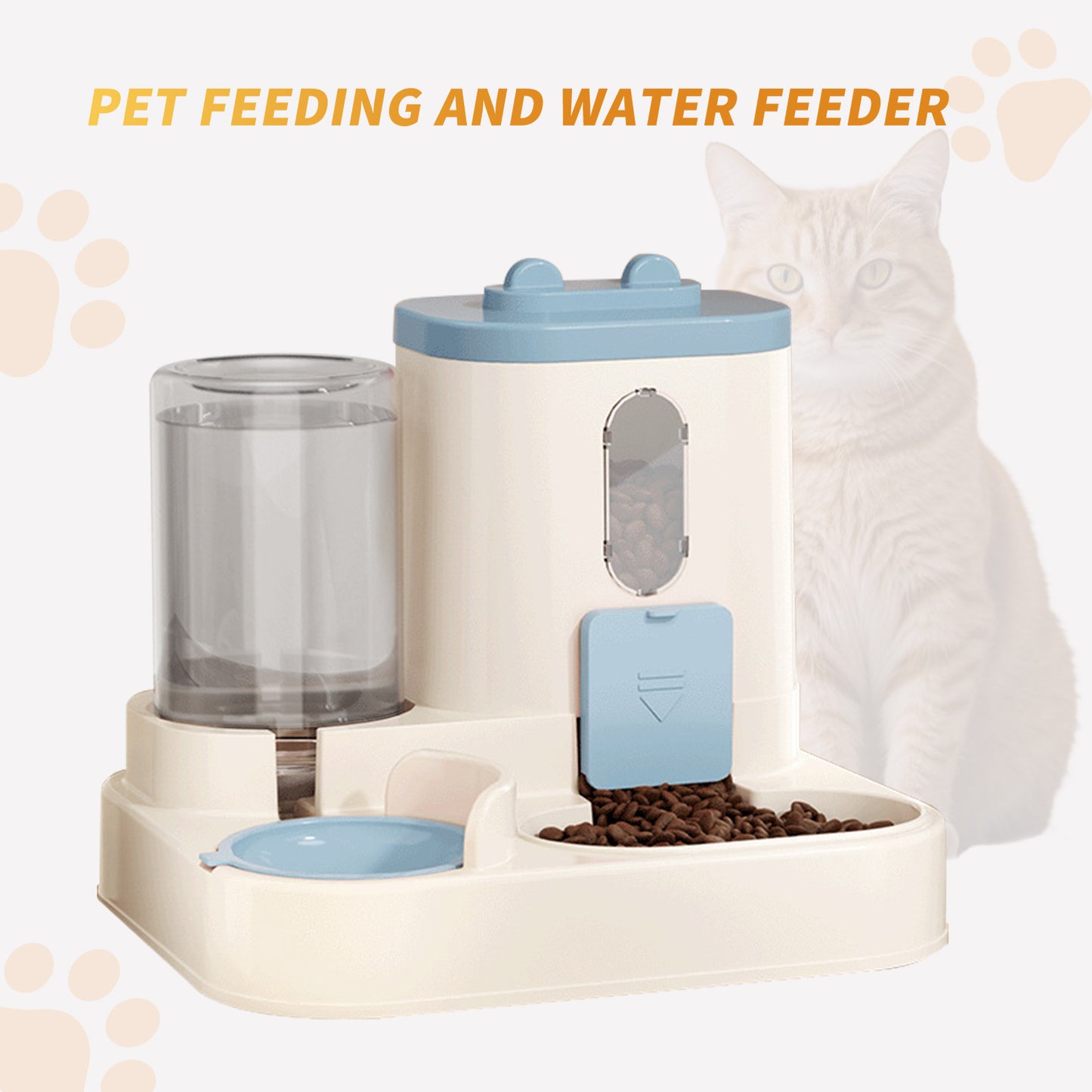 Fully Automatic 2in1 Cat Food Dispenser - Integrated Water And Food Feeding System